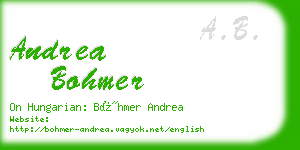 andrea bohmer business card